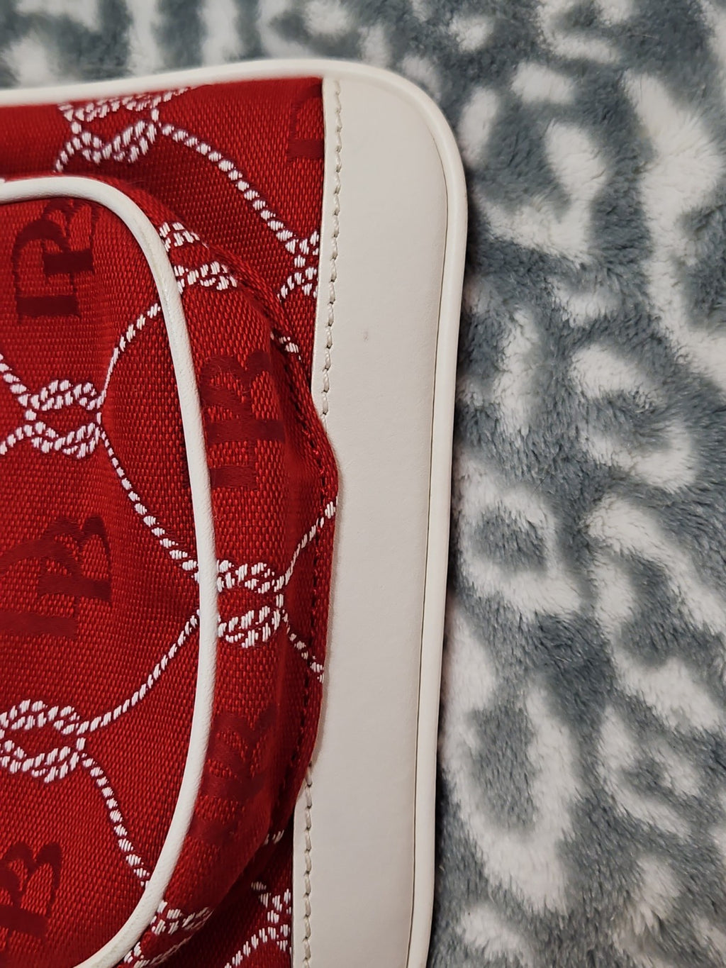 Vintage Y2K Nautical Dooney & Bourke Red & White DB Signature Jacquard Crossbody
