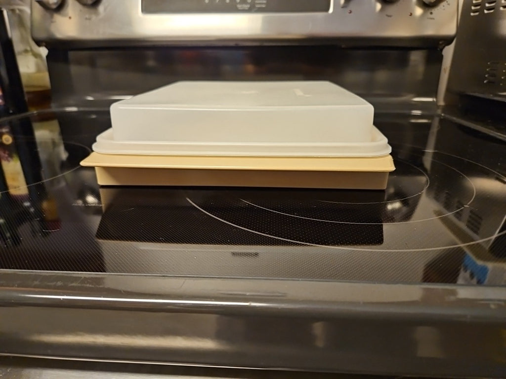 Vintage Almond Tupperware Deviled Egg Keeper Carrier & Lid Only No Trays