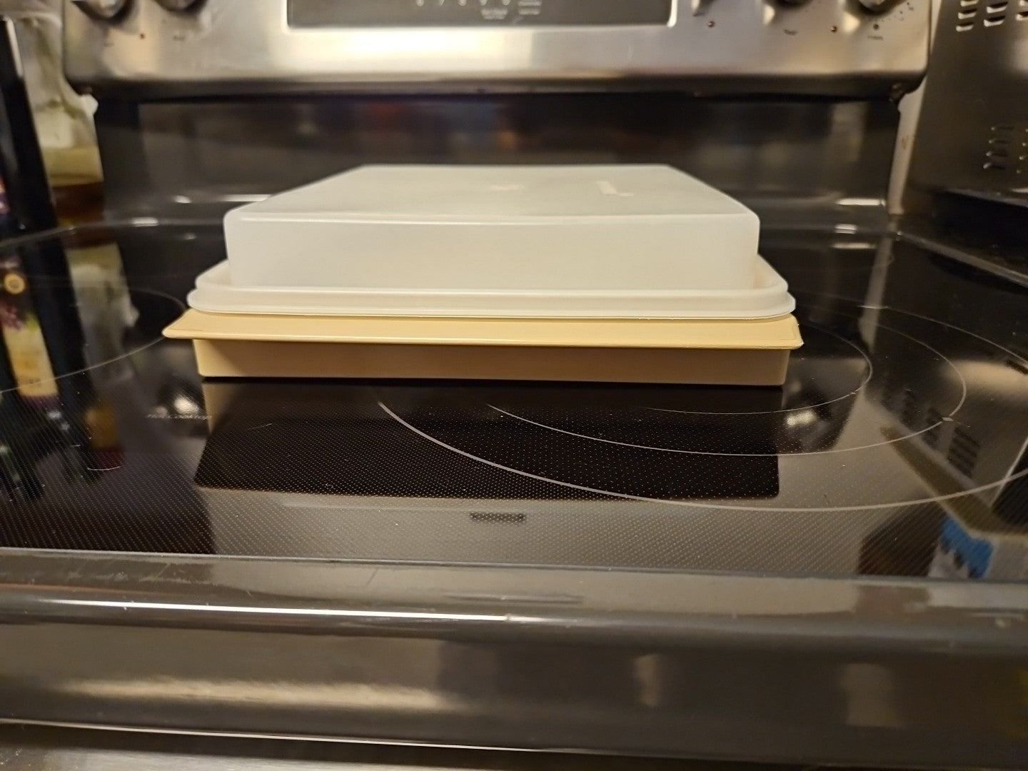 Vintage Almond Tupperware Deviled Egg Keeper Carrier & Lid Only No Trays