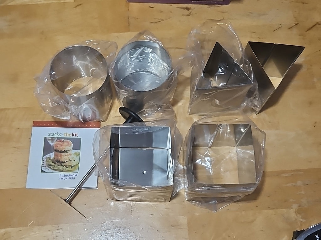 Stacks Kit The Art Of Vertical Food Stainless Steel Cooking Molds EUC