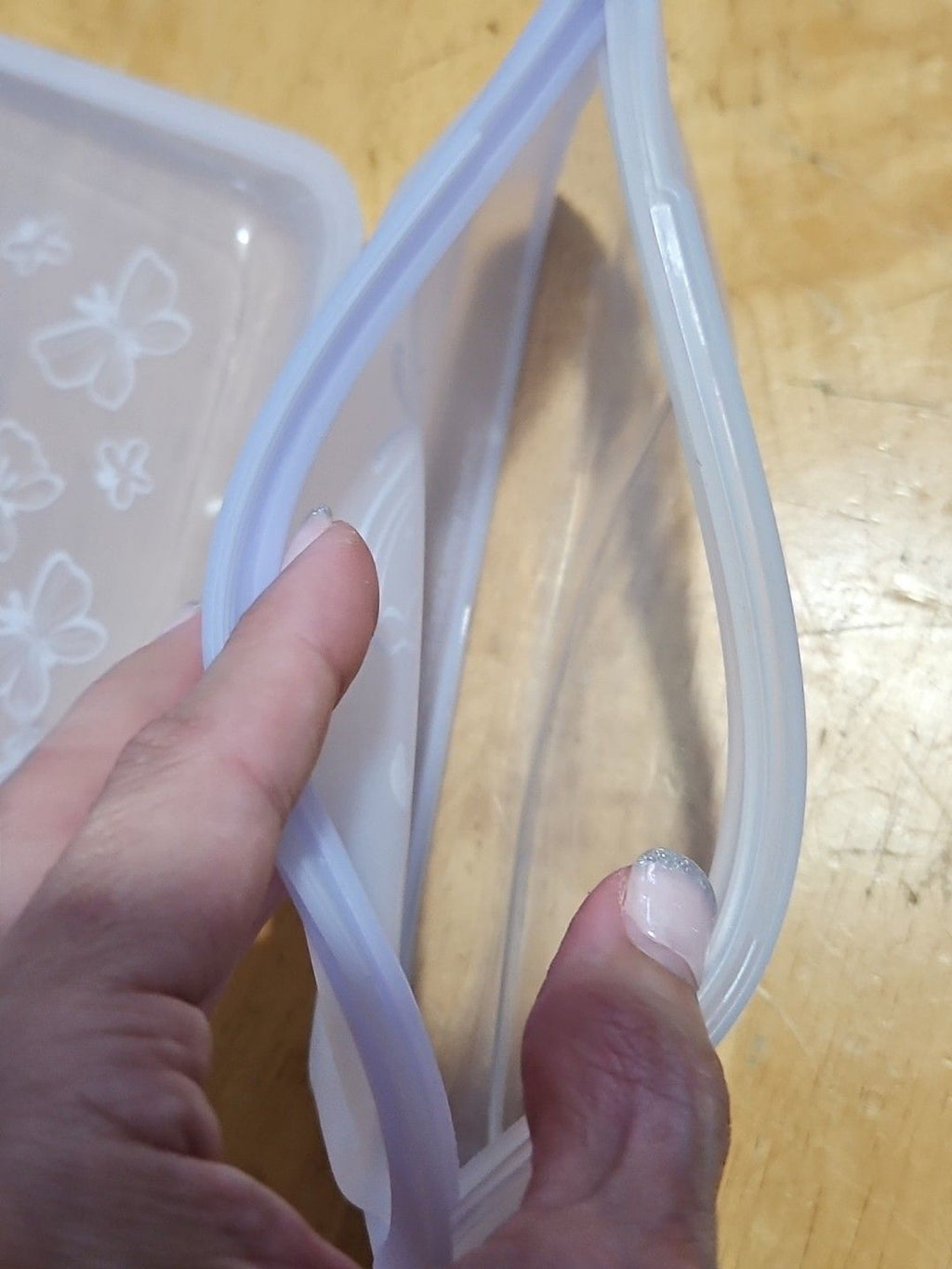 Set Of 2 Stasher Frosted Butterfly Bags Reusable Silicone Storage BPA-Free