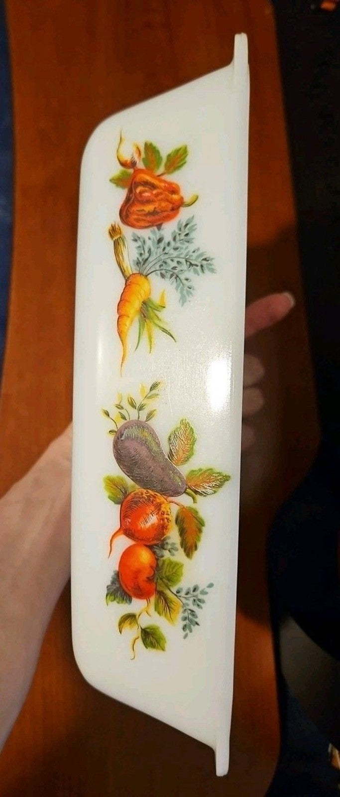Vtg Pyrex JAJ Tuscan Market Garden Pattern 10" x 7" x 2.5" Casserole #542 EUC