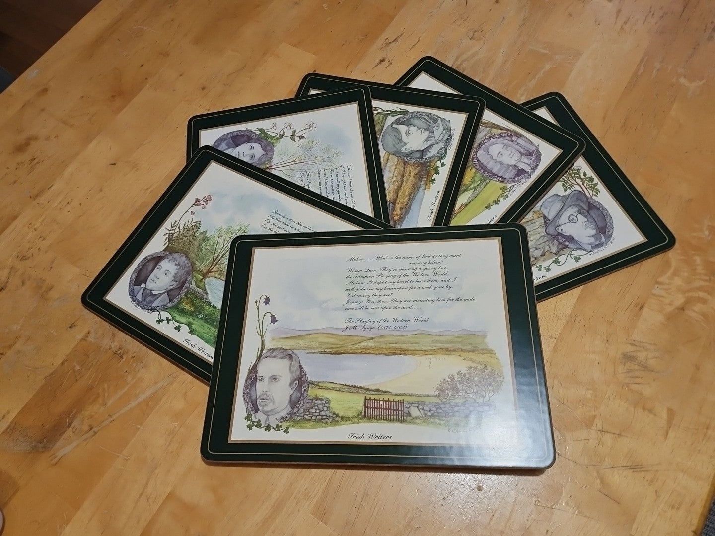 Set Of 6 Pimpernel Irish Heritage Series "Irish Writers"  12x8" Placemats