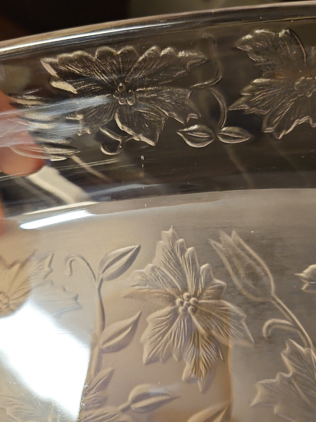 Vintage Princess House Fantasia Glass Casserole Baking Dish Poinsettia 13.5x8.5