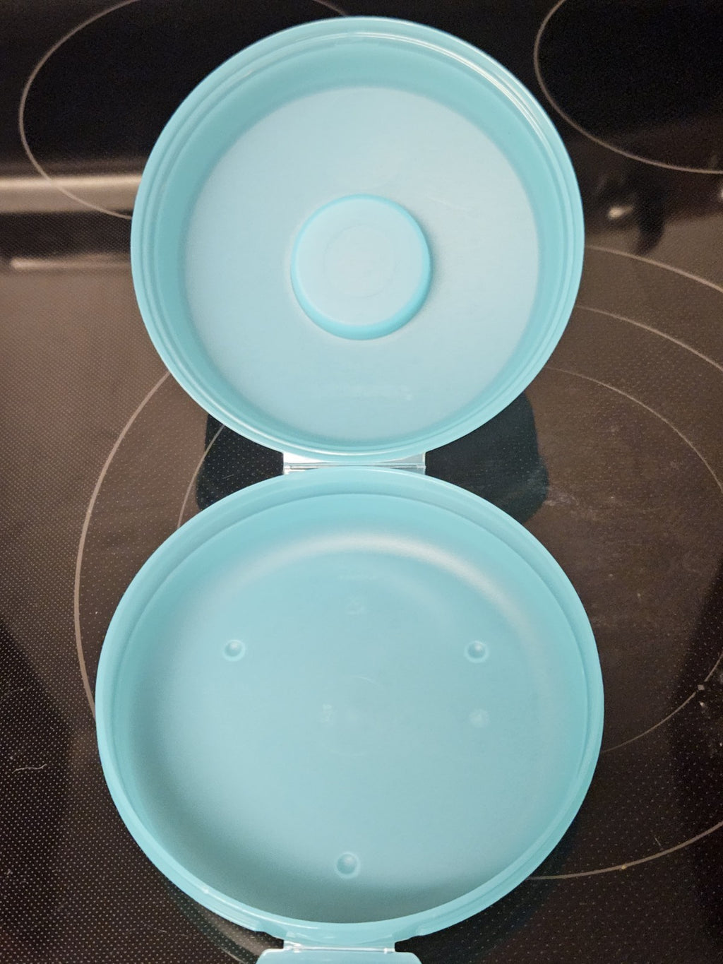 Tupperware Round Sandwich Bagel Keeper Teal No Insert 440A-1