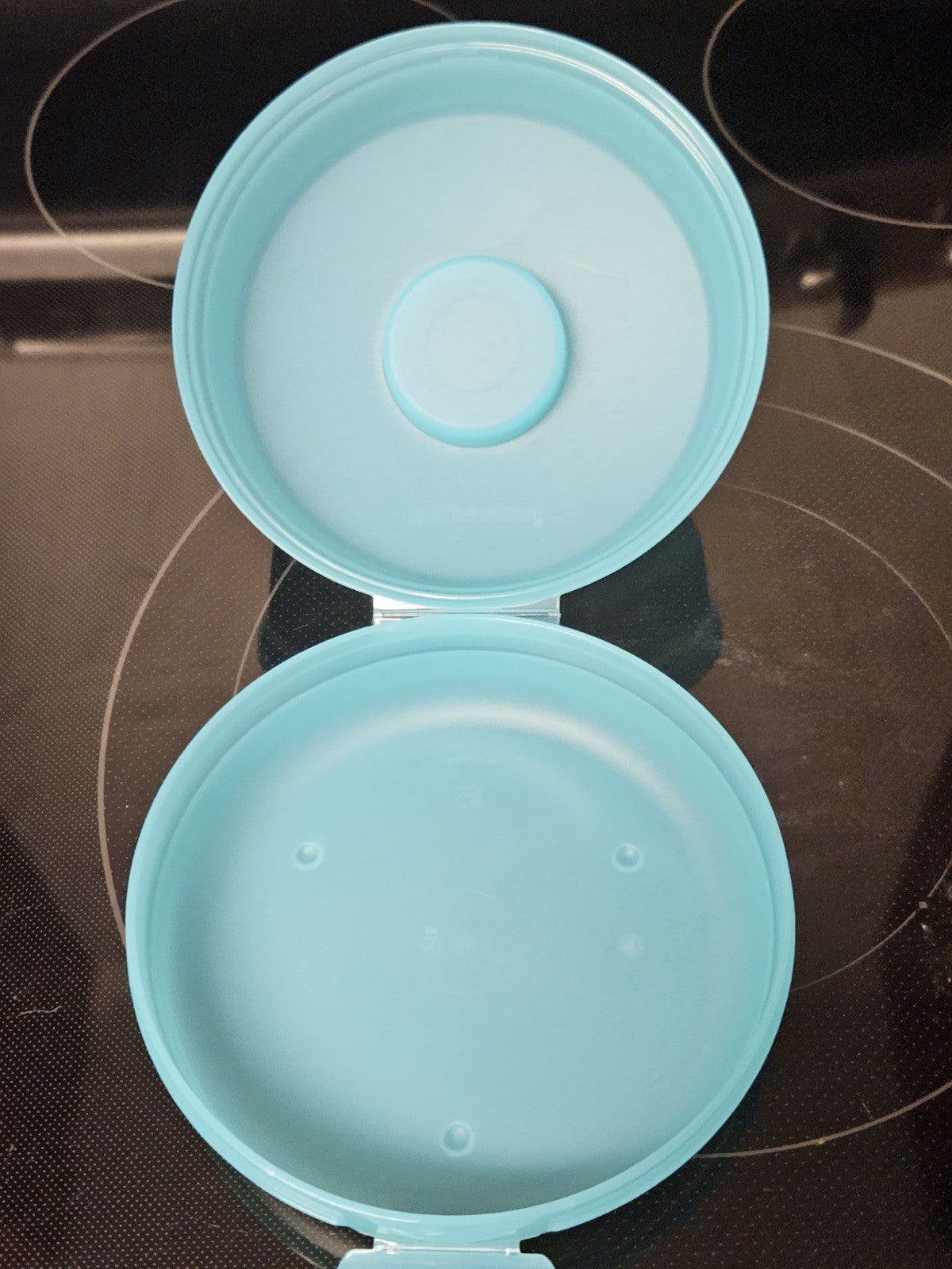 Tupperware Round Sandwich Bagel Keeper Teal No Insert 440A-1