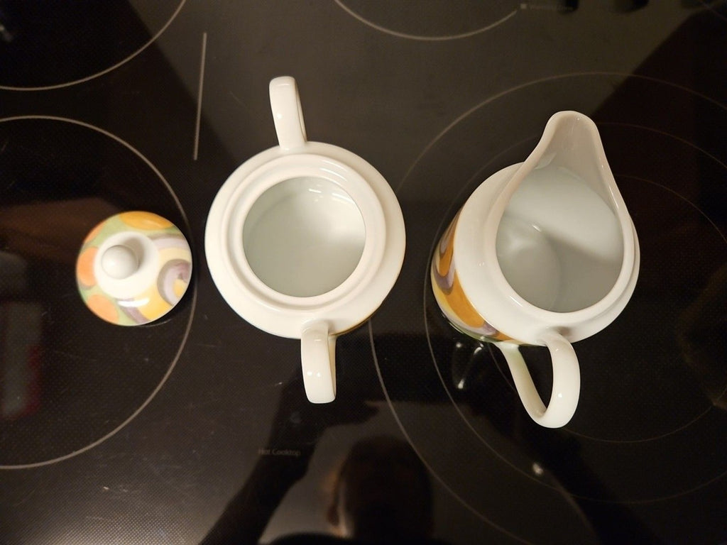 222 Fifth Fine China Europa Pattern Sugar and Creamer Set