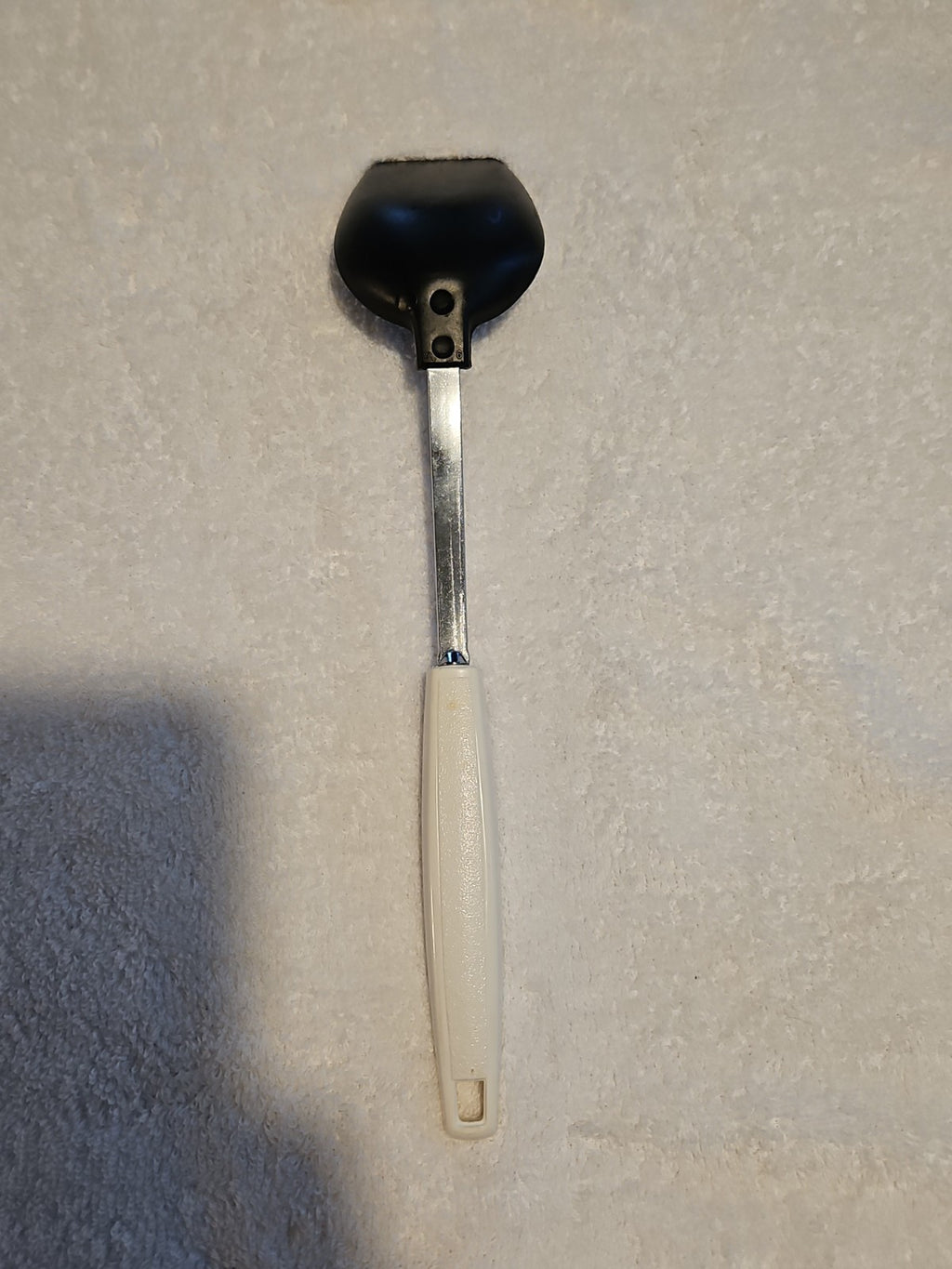 Vintage Ekco Country Garden Pattern Handle 12" Black Nylon Serving Spoon