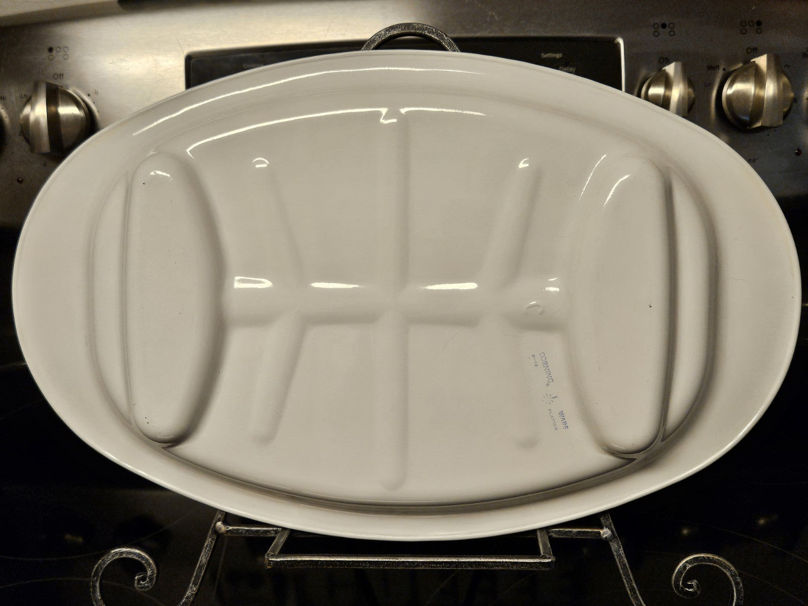 Vintage Corning Ware Blue Cornflower P-19 Meat Platter 16.5" EUC