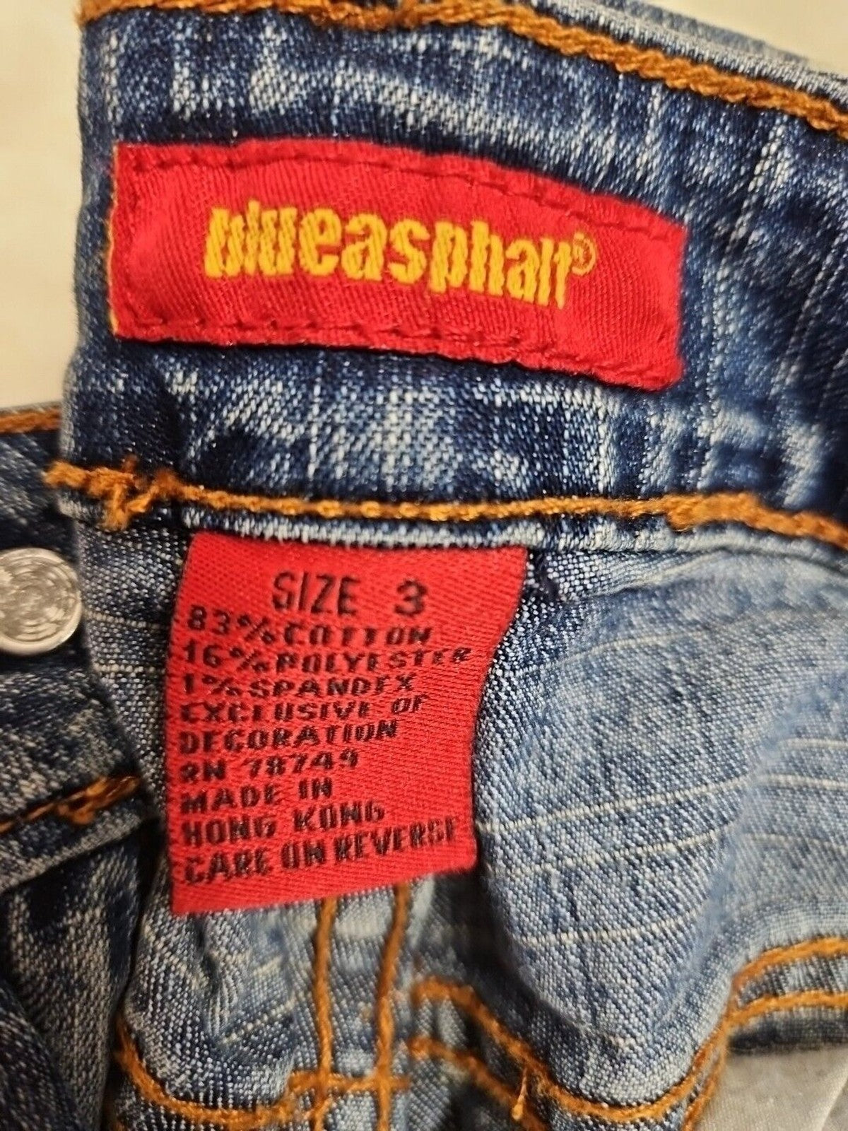 Blue Asphalt Women's Vintage Y2k Jeans Size 3 Paint / Black Lace / Chain Detail
