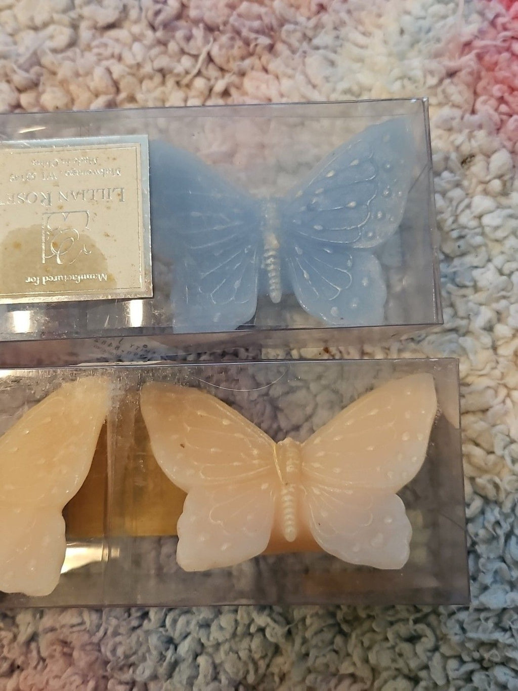 Set Of 4 Lillian Rose Butterfly Candles Pink & Blue NIB