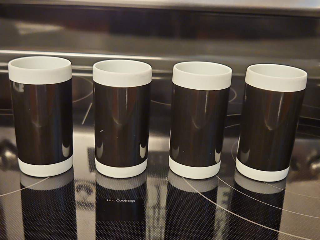 Set Of 4 Braniff International Airlines Black & White Espresso Cups Real China