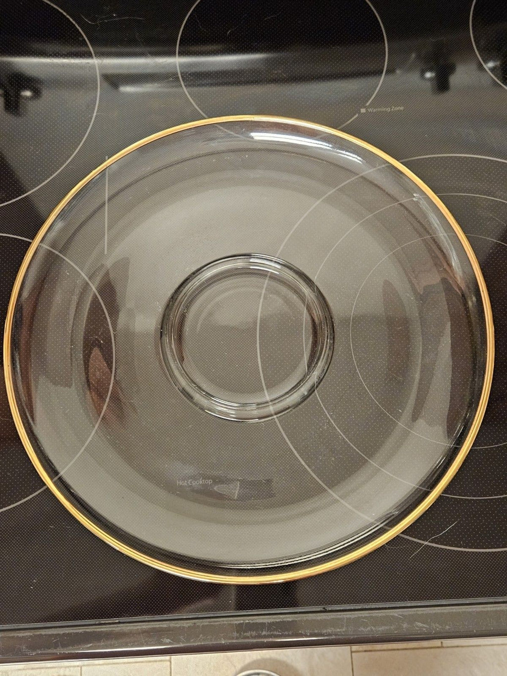 Vintage Toscany Round Serving Tray W/ Dip Bowl 24 Karat Gold Rim Costa D'oro