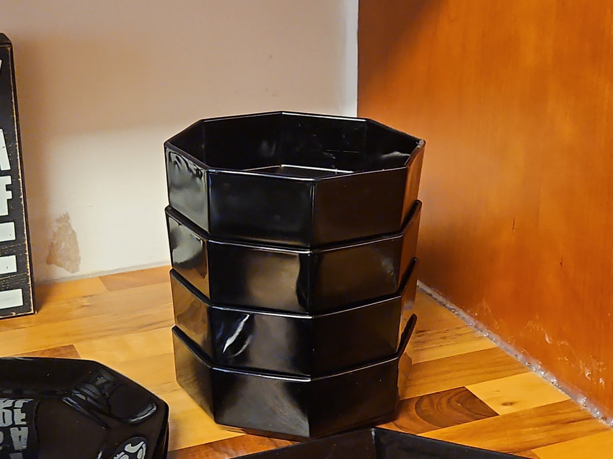 Vintage Arcoroc France Octime Black Dinnerware Set 21 Pc Service for 4 GUC