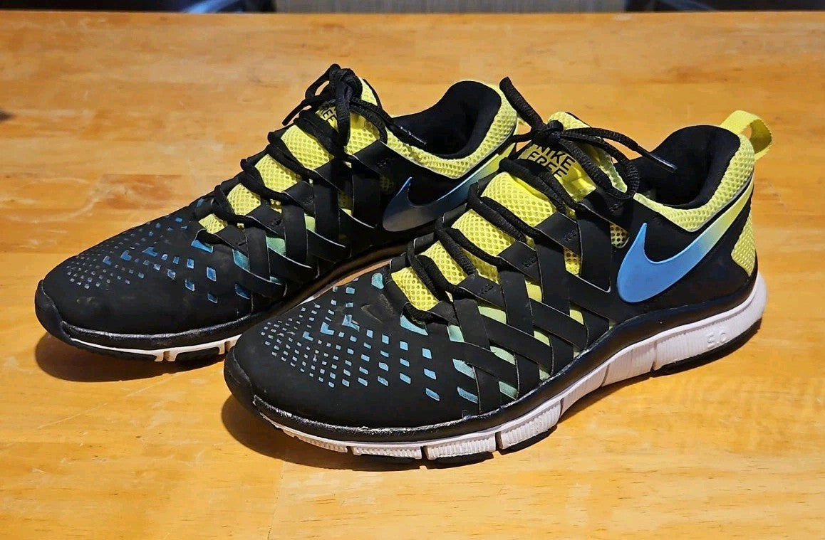 Nike Free Trainer 5.0 NRG Volt Black Current Blue 579813-704 Mens Size 10