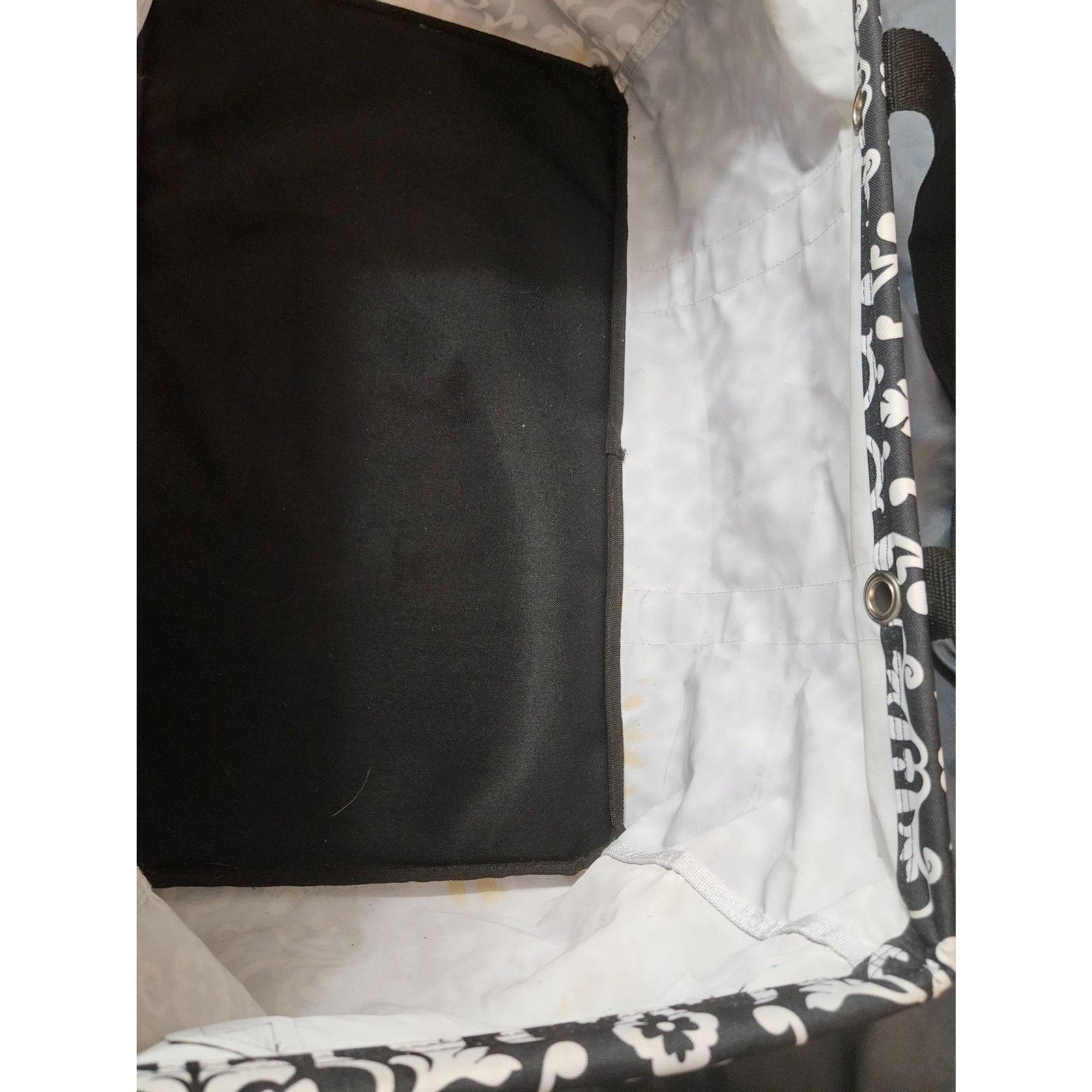Thirty-One 31 Deluxe Utility Tote Black & White Parisian Pop