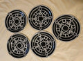 Lot of 5: Z-Gallerie Black & White Labyrinth Salad Plate 8.5" - No Chips, Cracks