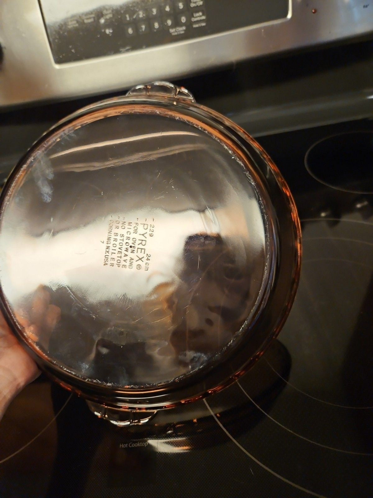 Vintage Pyrex Purple Amethyst Glass Pie Plate Fluted With Handles 9.5" #229