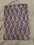 8pc 8.25" X 11.75" Lt Pink Glitter W Black Lace Overlay Vinyl Fabric Sheet New