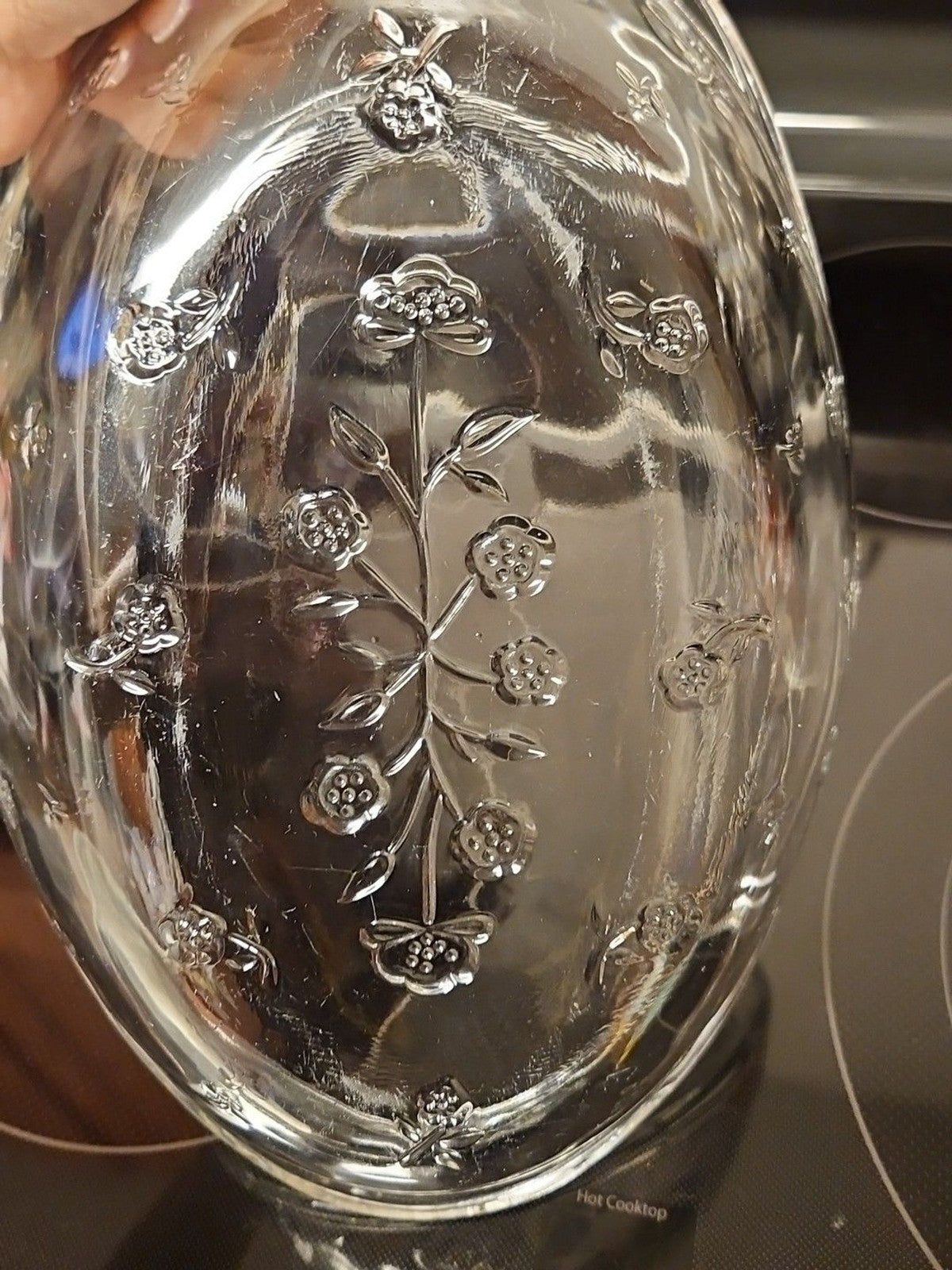 Vintage 90s Anchor Hocking Savannah Floral Glass 2 Qt Casserole Dish W Lid