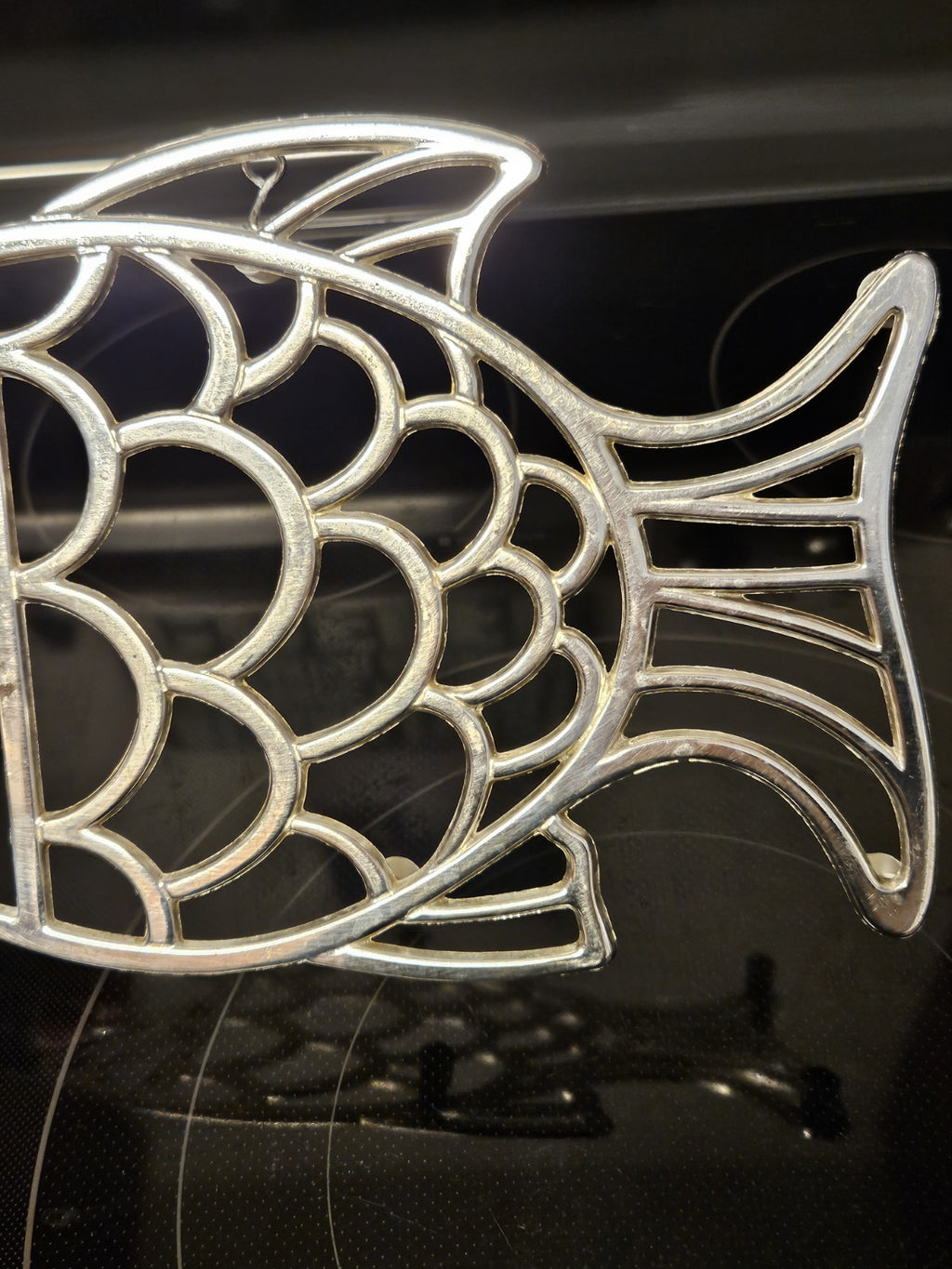 Vintage Leonard Silver Plated Fish Trivet Wall Hanging Made In Italy