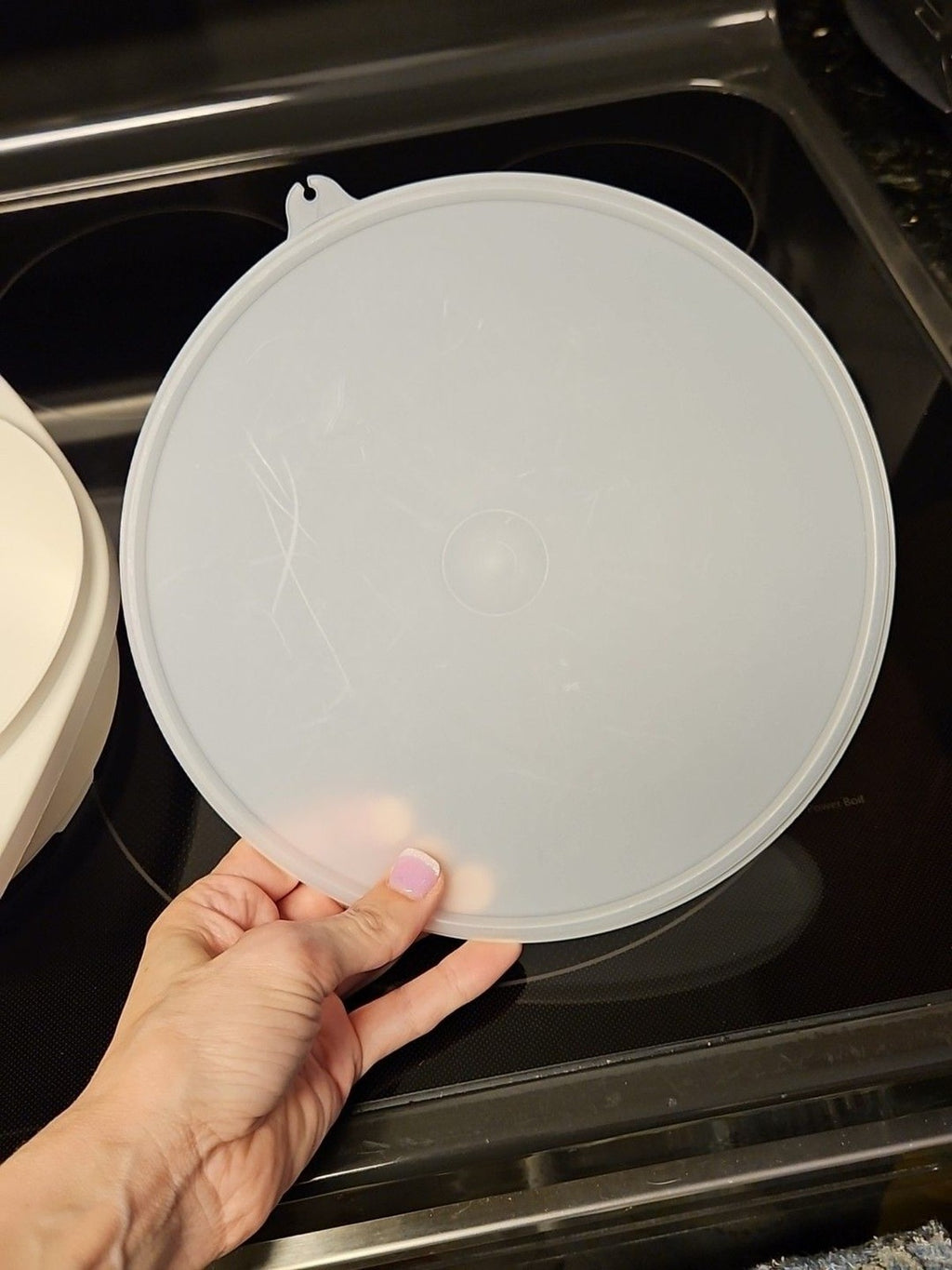 Vintage Tupperware #785-1 Tortilla / Pita Keeper with lid Almond