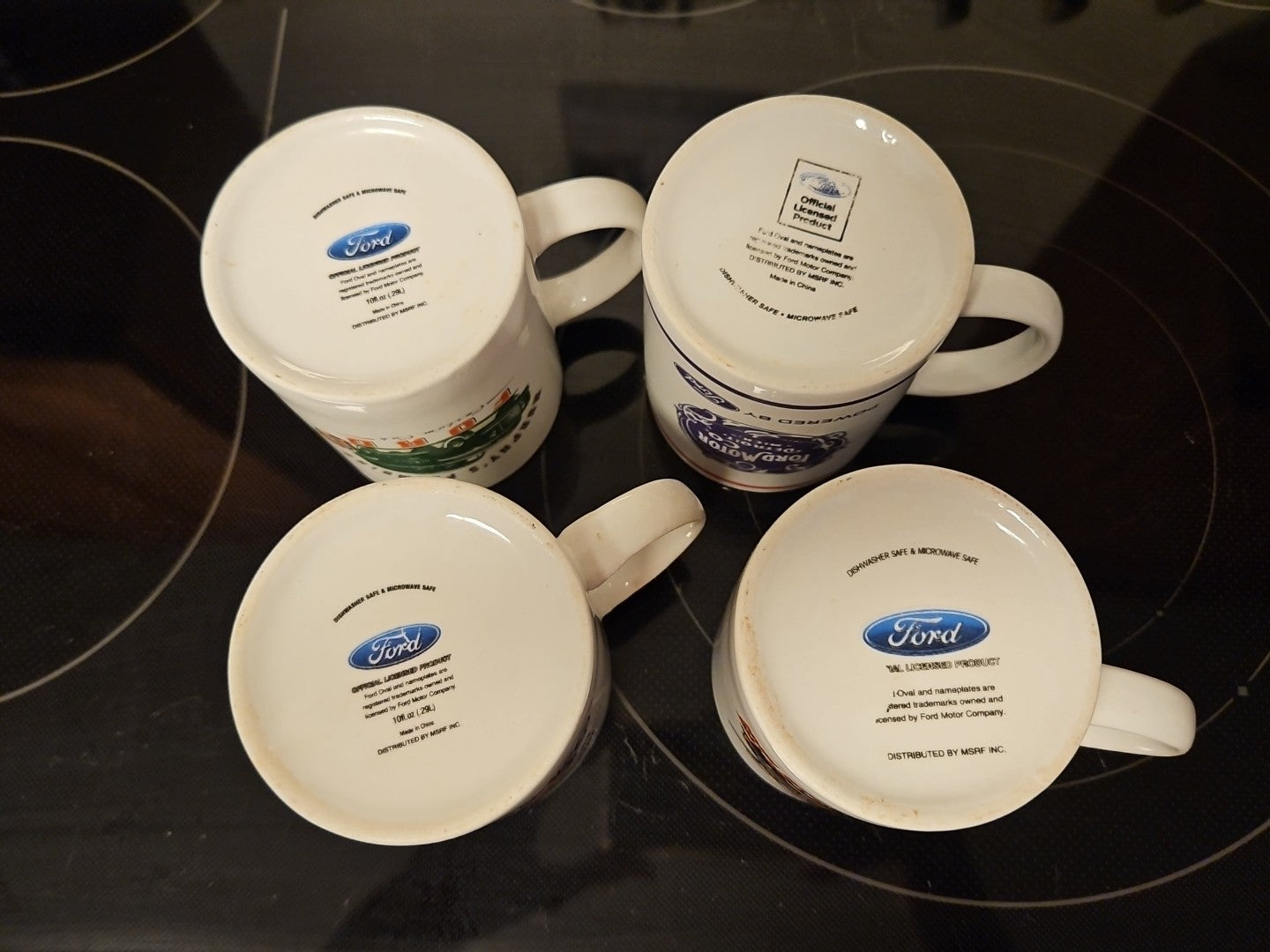 Set of 4 Ford Coffee Mugs - 3 Of F-1 America's Hardest Working Truck & 1 Logo