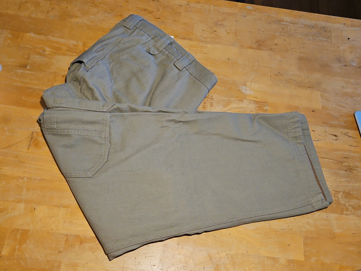 NWT Duluth Trading Co Mens Fire Hose Relaxed Fit Cargo Work Pants 46×30 Khaki