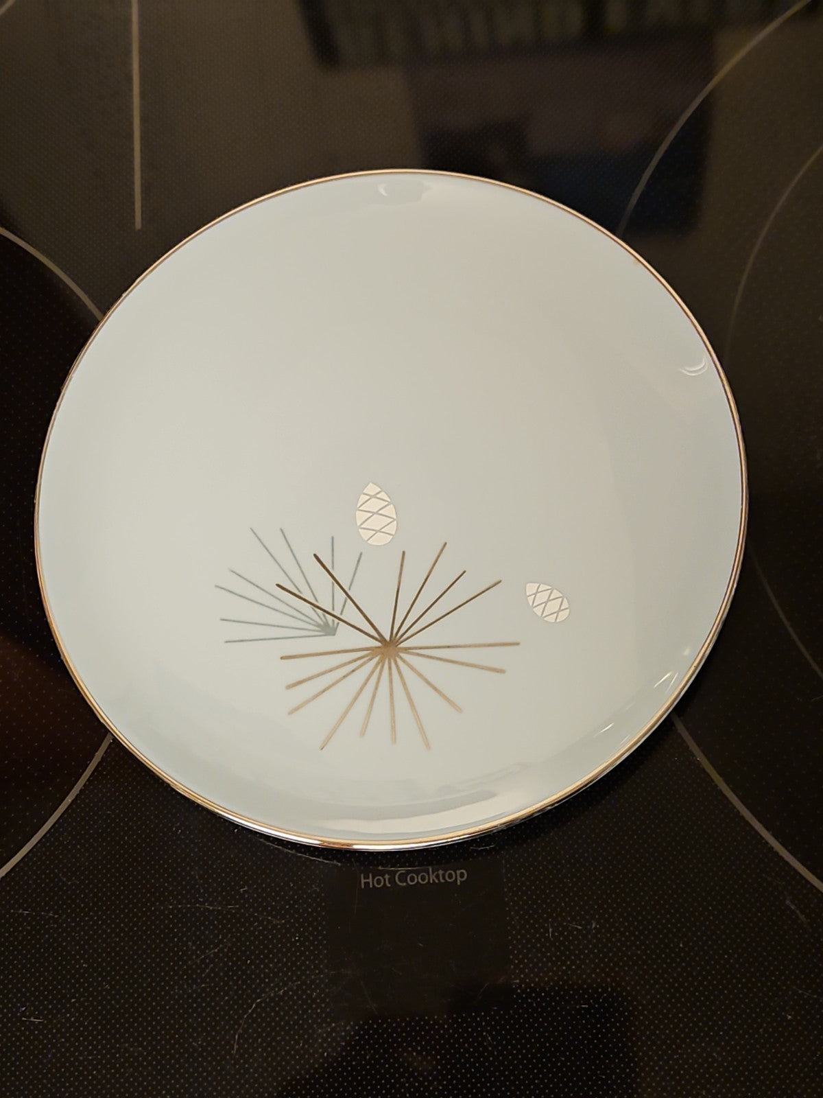 Vintage MCM Franciscan Silver Pine Bread & Butter Plate EUC 6 3/8"