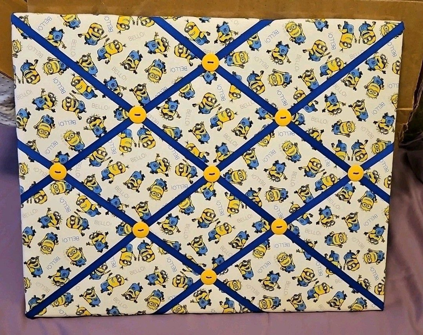 Minions Ribbon Memory Board For Photos, Cards, Mementos & More 20" x 16"