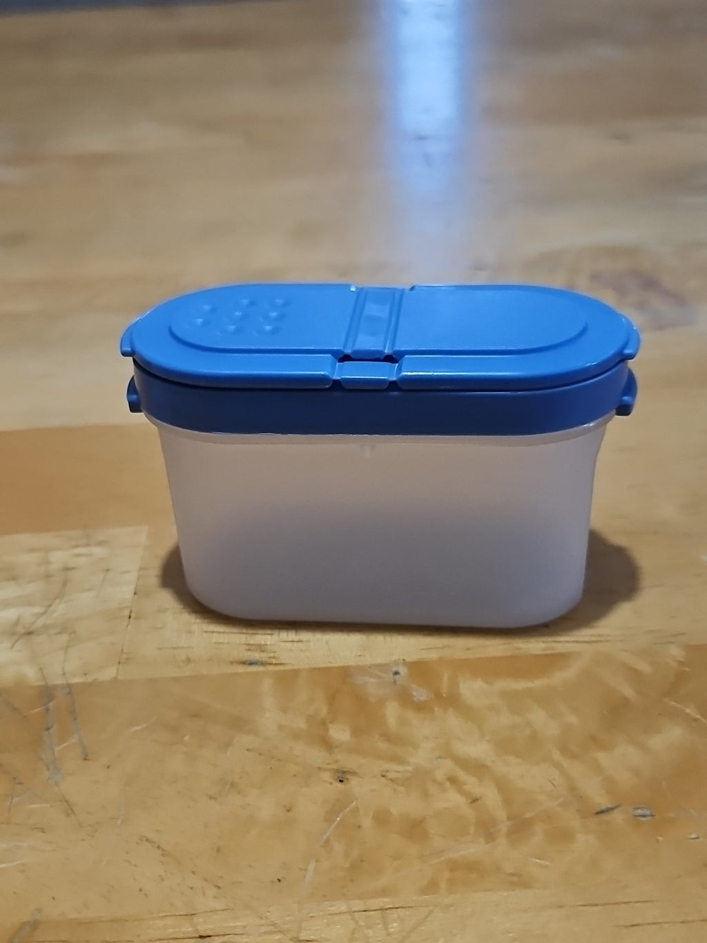 Vintage Tupperware Modular Mates Small Spice Shaker W/ Blue Lid #1843 & #1844