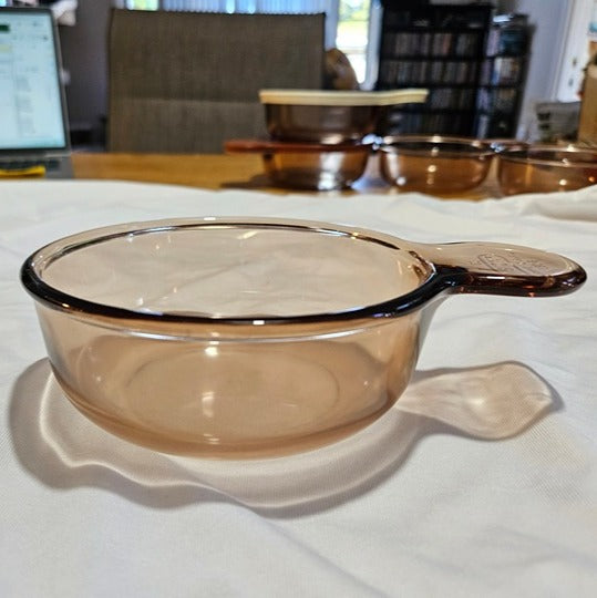 CorningWare Vision Amber Heat N Serve Grab It Bowl V-150-B No Lid
