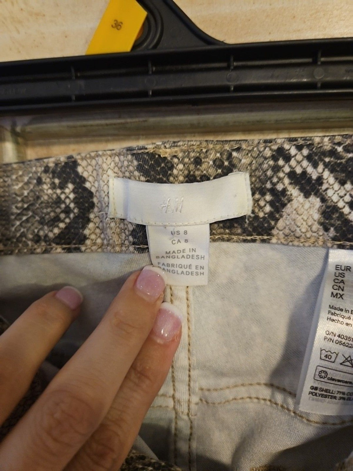 Women's H&M Snake Skin Jeans Size 8 Pants
