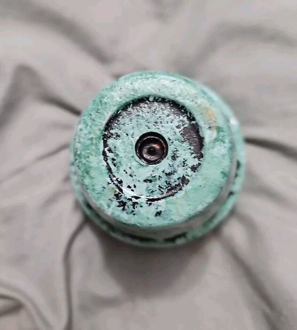 Cute Artistic Decor Candle In Green & Black Wash Clay Pot 3in X 3in