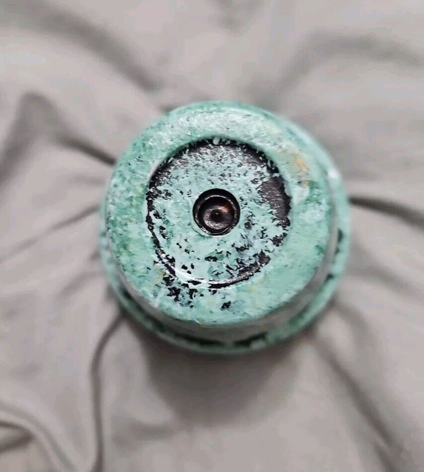 Cute Artistic Decor Candle In Green & Black Wash Clay Pot 3in X 3in