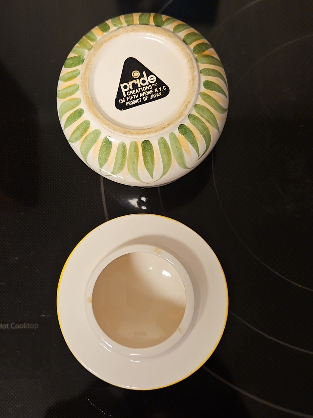 Vintage MCM Pride Creations Ceramic Mushroom Candle Holder 4" X 3" EUC W Sticker