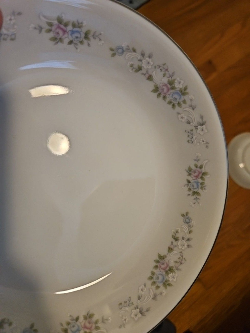 Carlton China Corsage 481 Japan 7 3/4" Soup Bowls Pink & Blue Floral Set Of 4