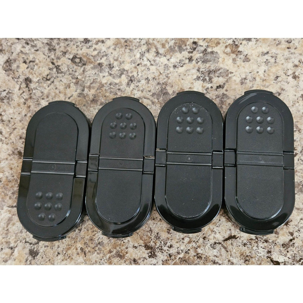 Tupperware Large Spice Shakers Set Of 4 With Black Lids EUC
