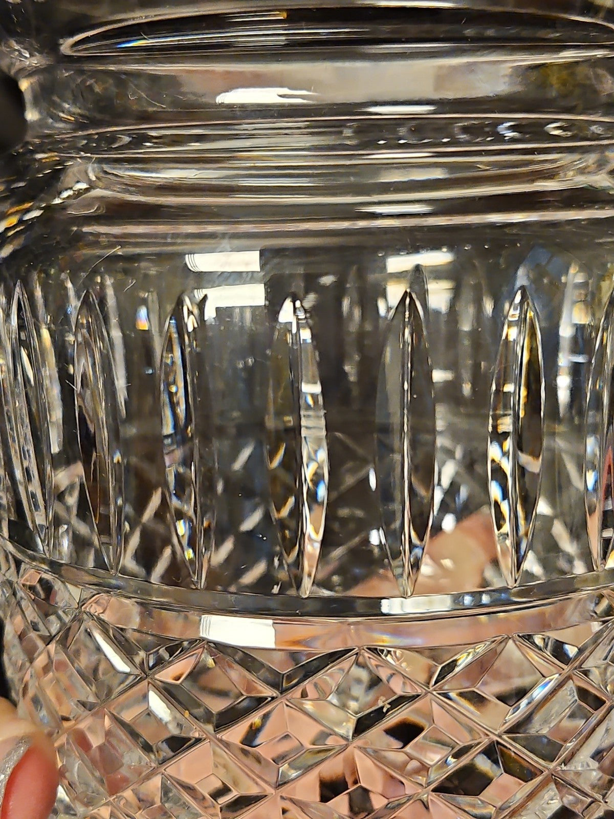 Vintage Waterford Maeve Crystal Biscuit Jar, Glass Barrel Canister, Cookie Jar