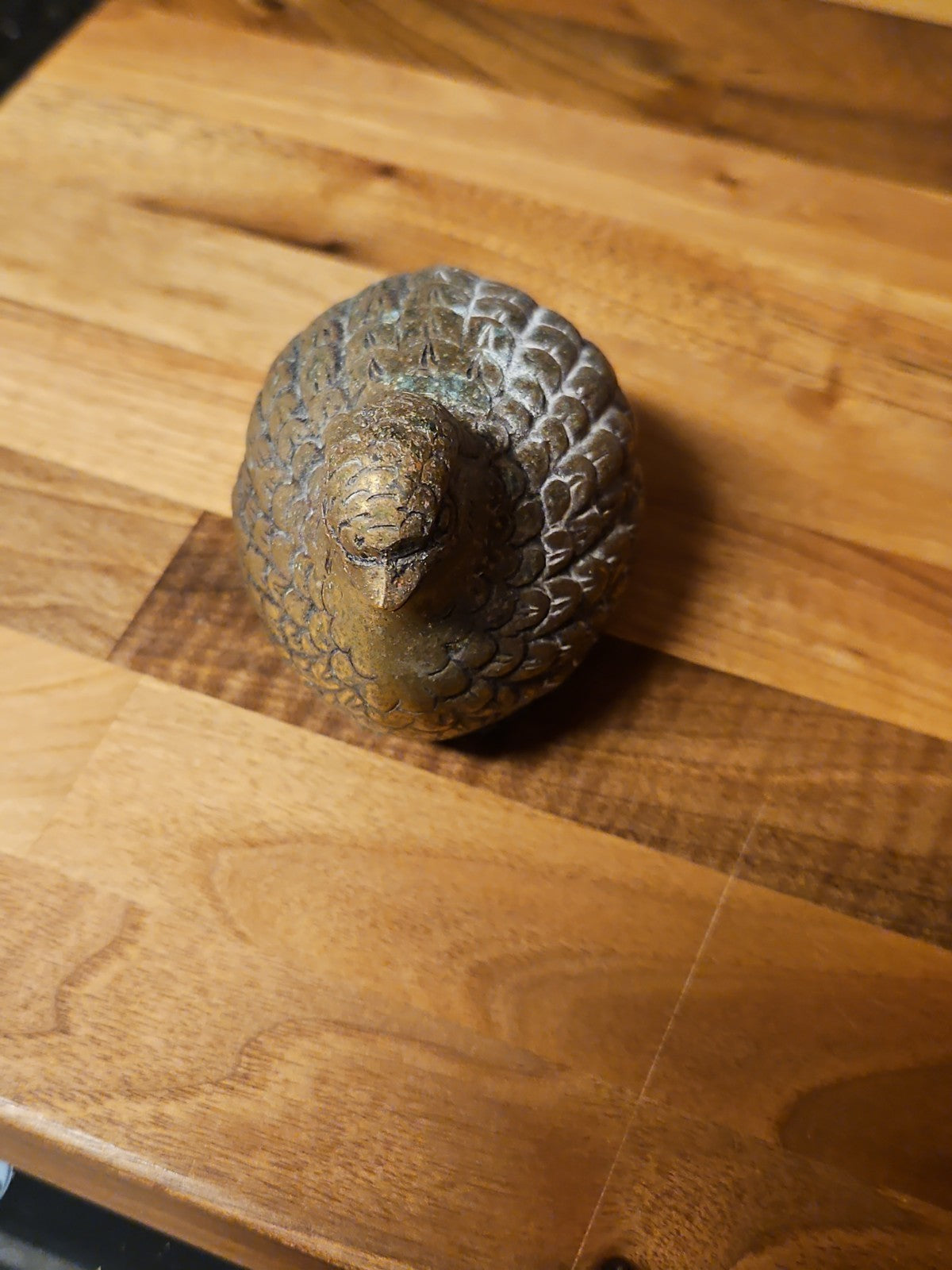 Vintage MCM Brass Quail Figurine 4" Very Detailed