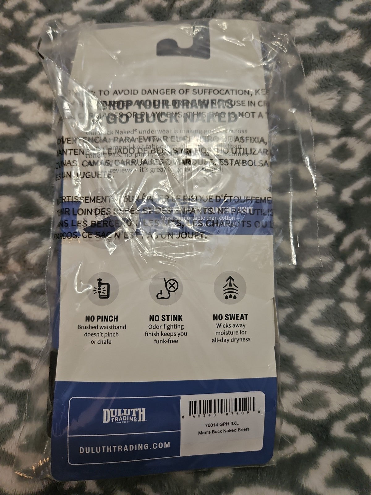 Duluth Trading Company Men's Buck Naked Briefs Graphite Gray 2XL NIP