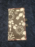 NWOT Thirty One Checkbook Cover Wallet Black & White Floral Brushstrokes