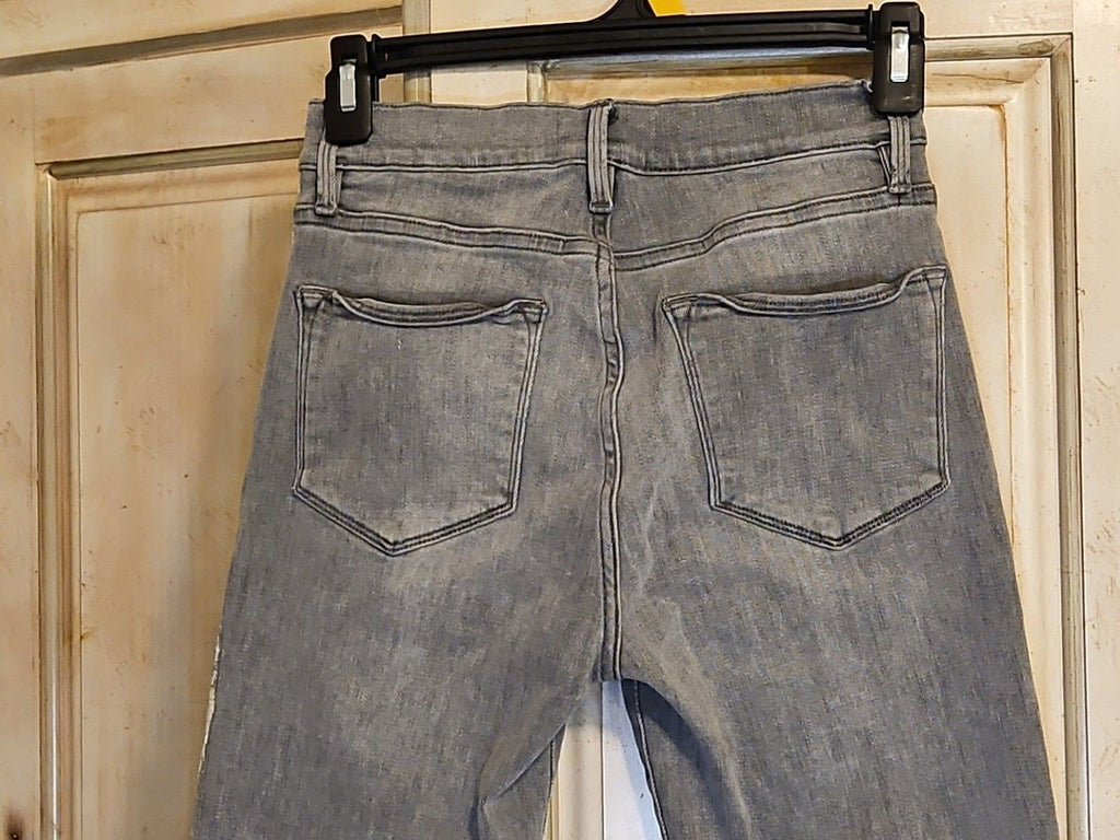 Frame Le High Straight Field Foil Tux Gray Womens Ankle Jeans Sz 25