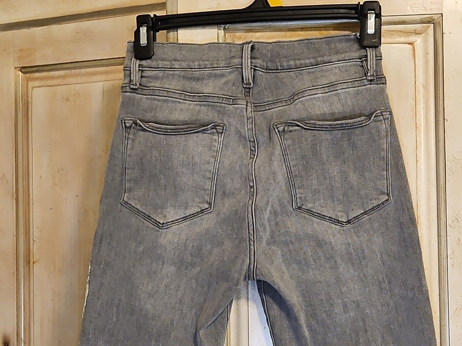 Frame Le High Straight Field Foil Tux Gray Womens Ankle Jeans Sz 25