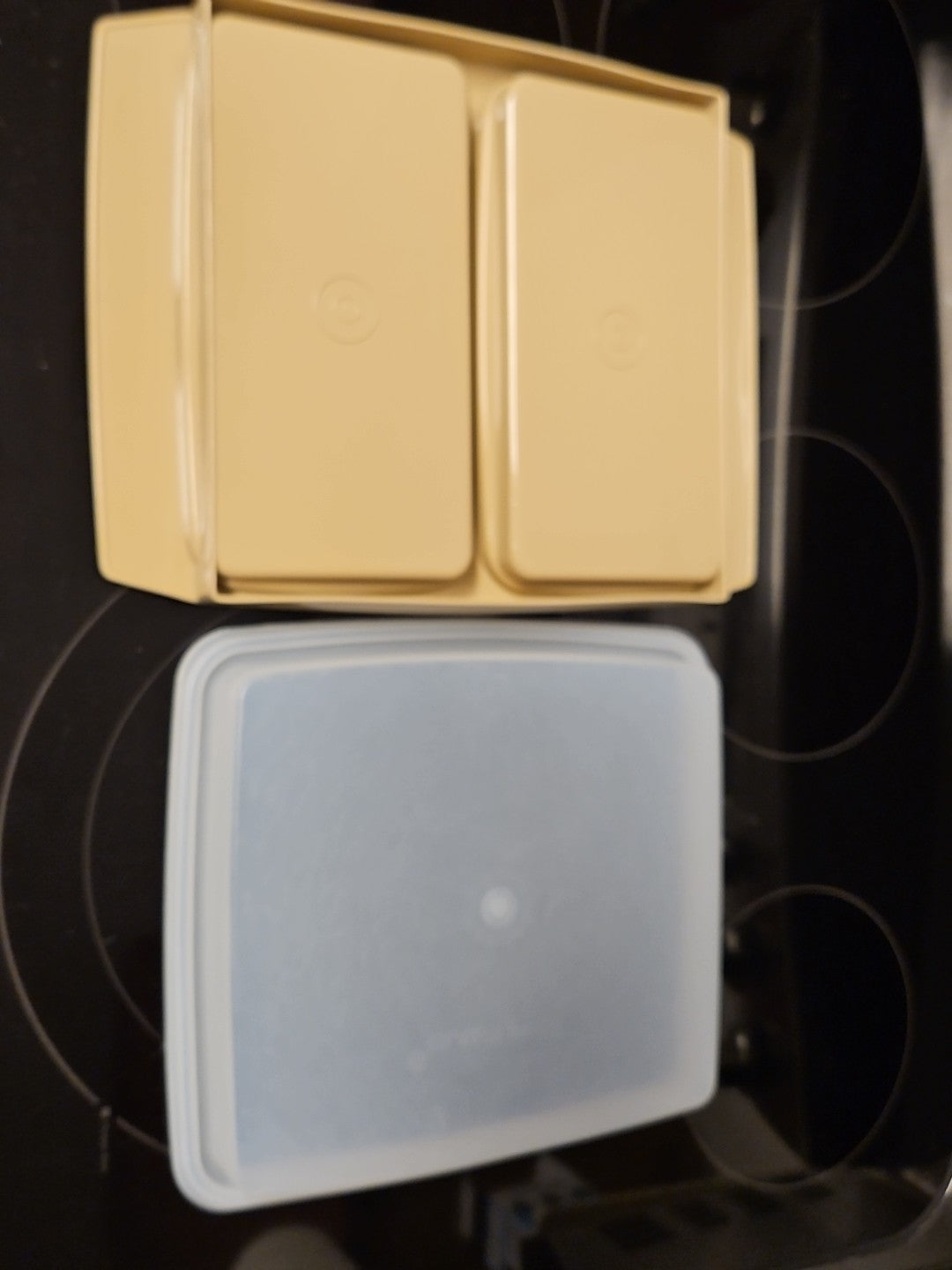 Vintage Almond Tupperware Deviled Egg Keeper Carrier & Lid Only No Trays