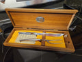 Vintage Carvel Hall Knives for Roast Carving set with Walnut case #22164 READ
