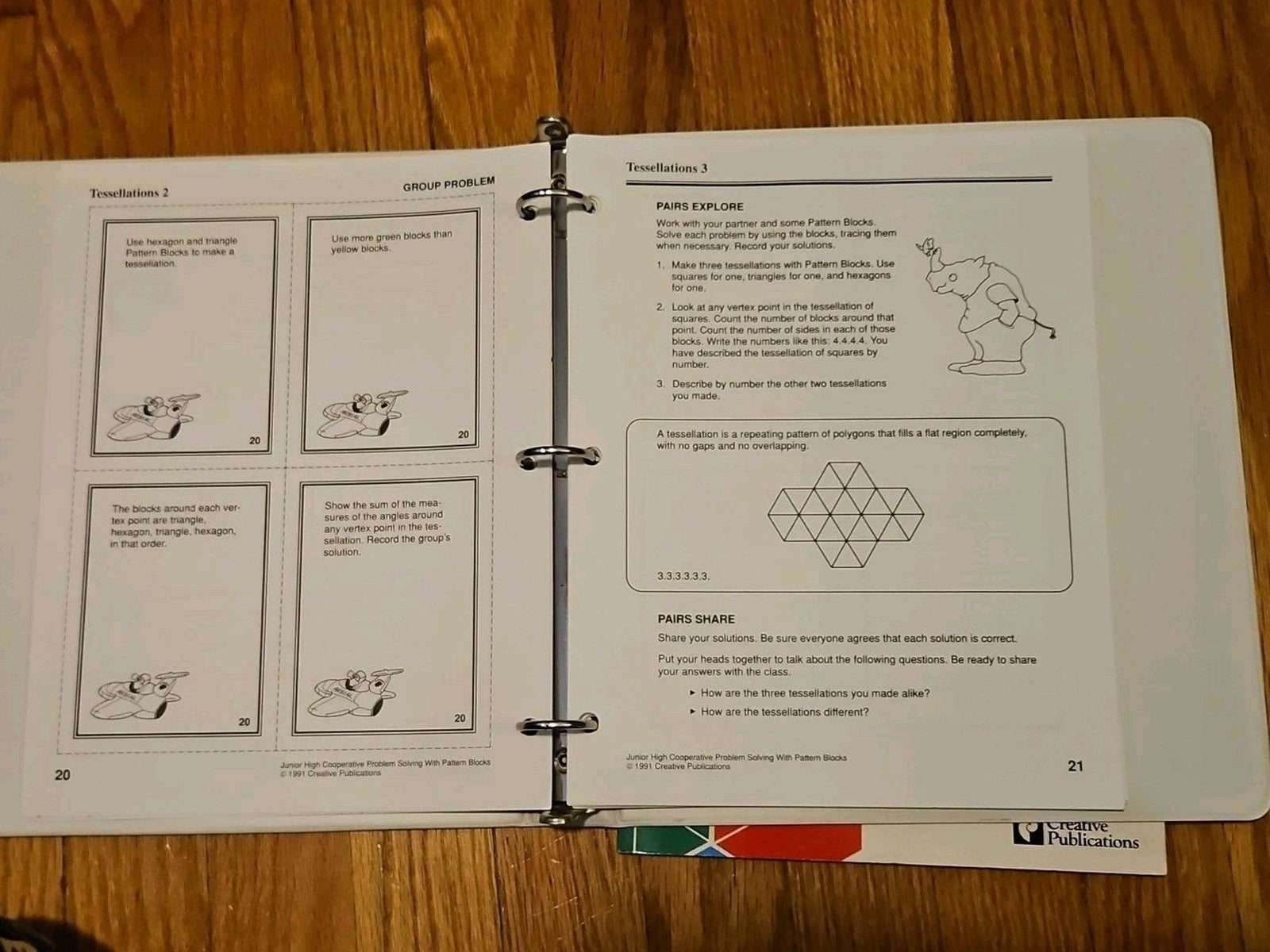 Creative Publications 250 Pcs Plastic Pattern Blocks & 2 Books Learning Set