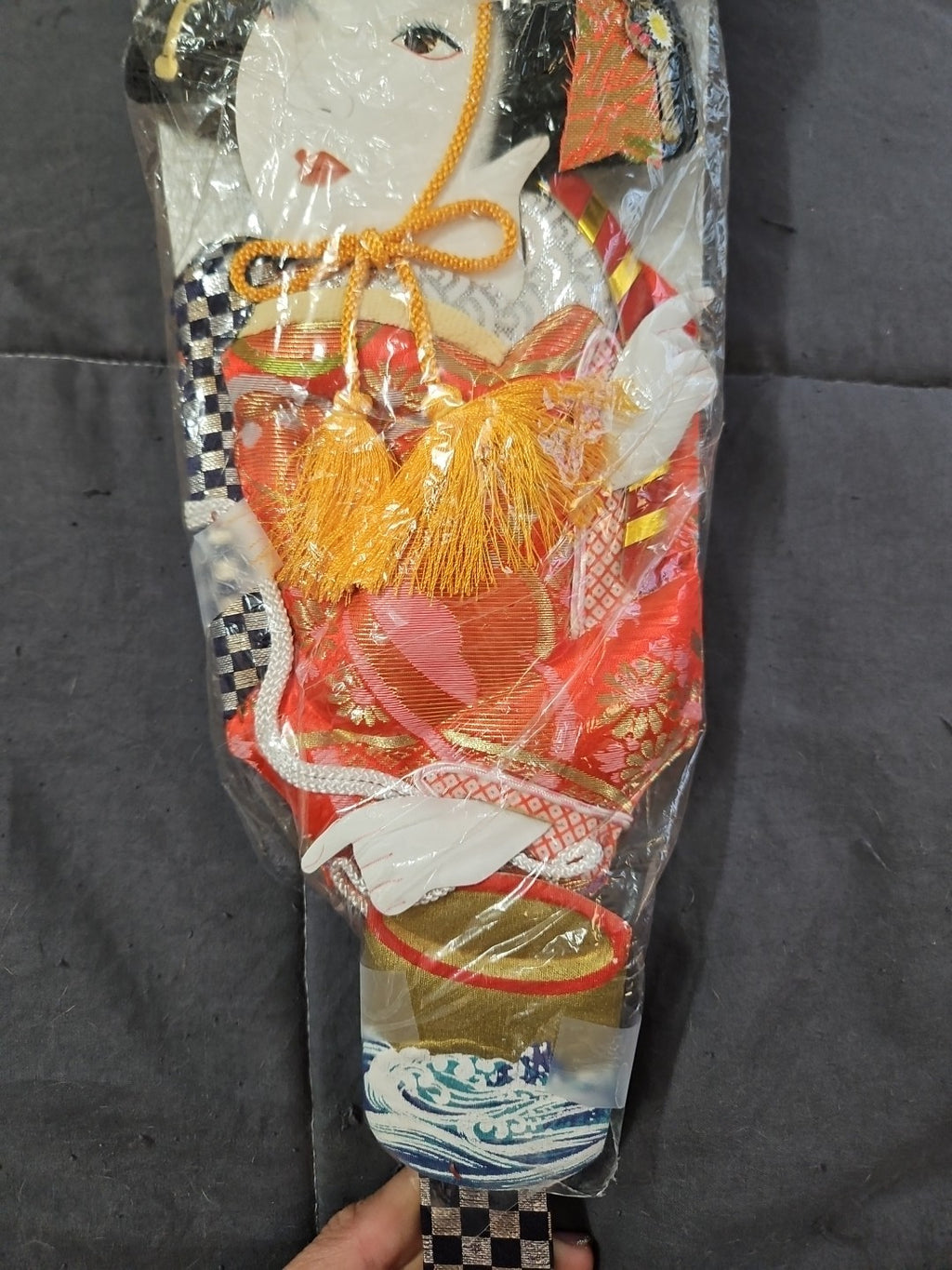 NIP Vintage Geisha Japanese Hagoita Wooden Badminton Paddle