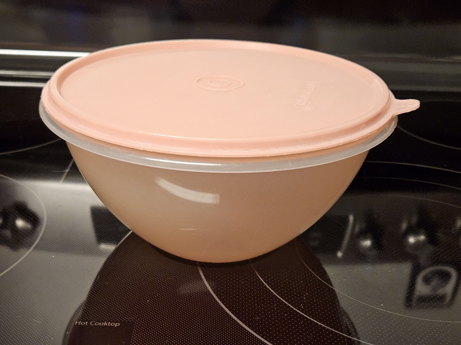 Vintage Tupperware Wonderlier Sheer Bowl #236-17 w/ Pink lid # 229-5
