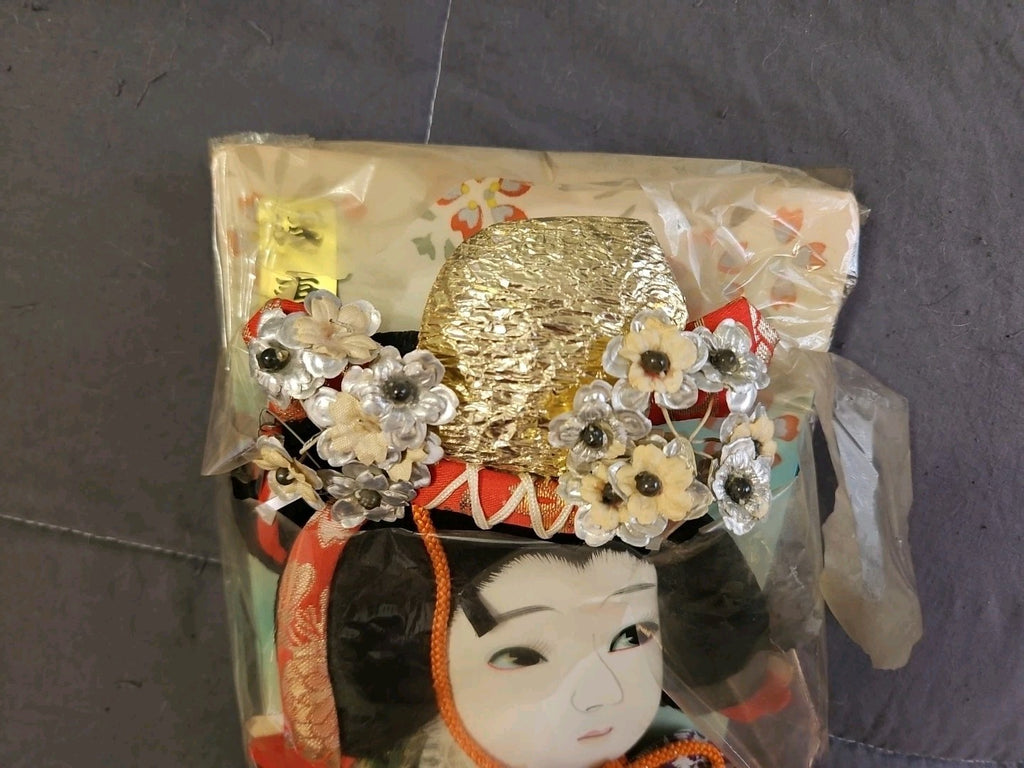 NIP Vintage Geisha Japanese Hagoita Wooden Badminton Paddle READ